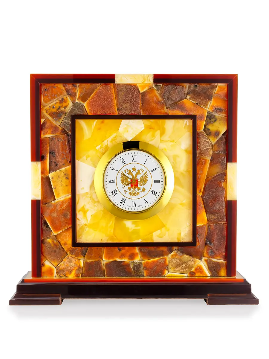 картинка Настольные часы из натурального балтийского янтаря «Губернатор» в онлайн магазине