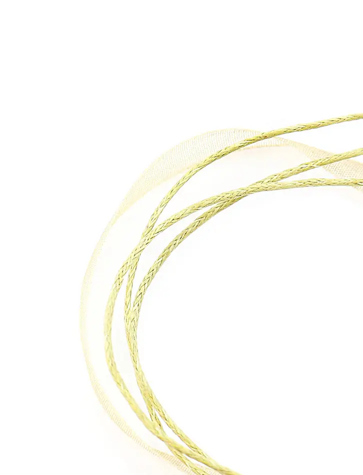 картинка Тройной шнурок светло-песочного цвета с прозрачной лентой на застежке-карабине в онлайн магазине