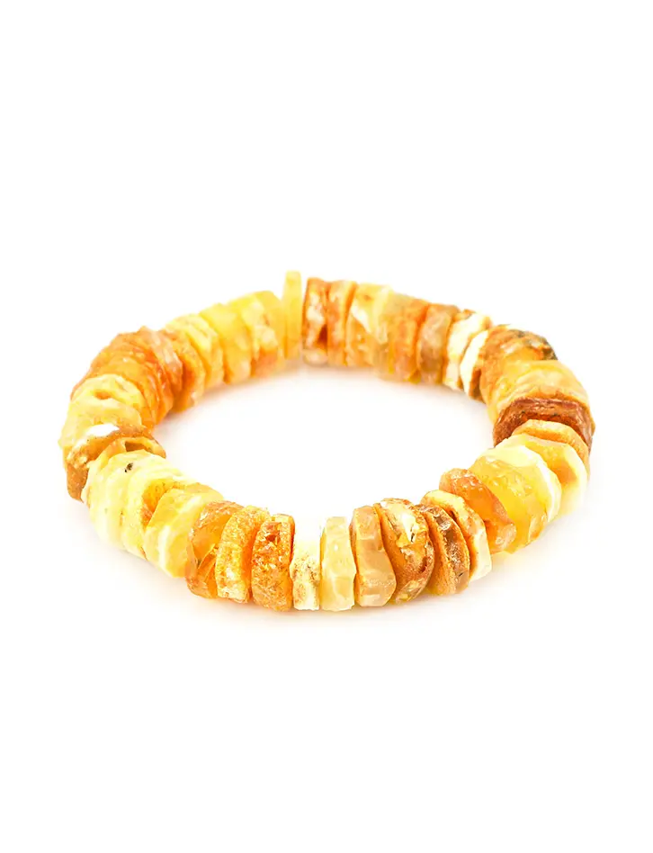 картинка Лечебный браслет из натурального медового янтаря «Шайбы средние» в онлайн магазине