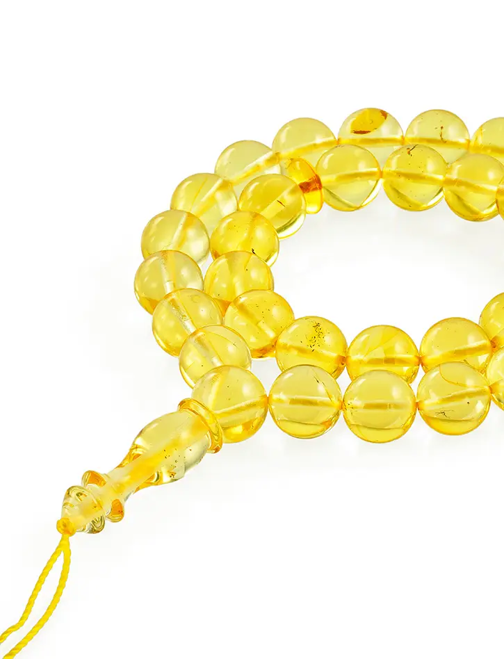 картинка Четки из натурального цельного янтаря «Шар лимонный» в онлайн магазине