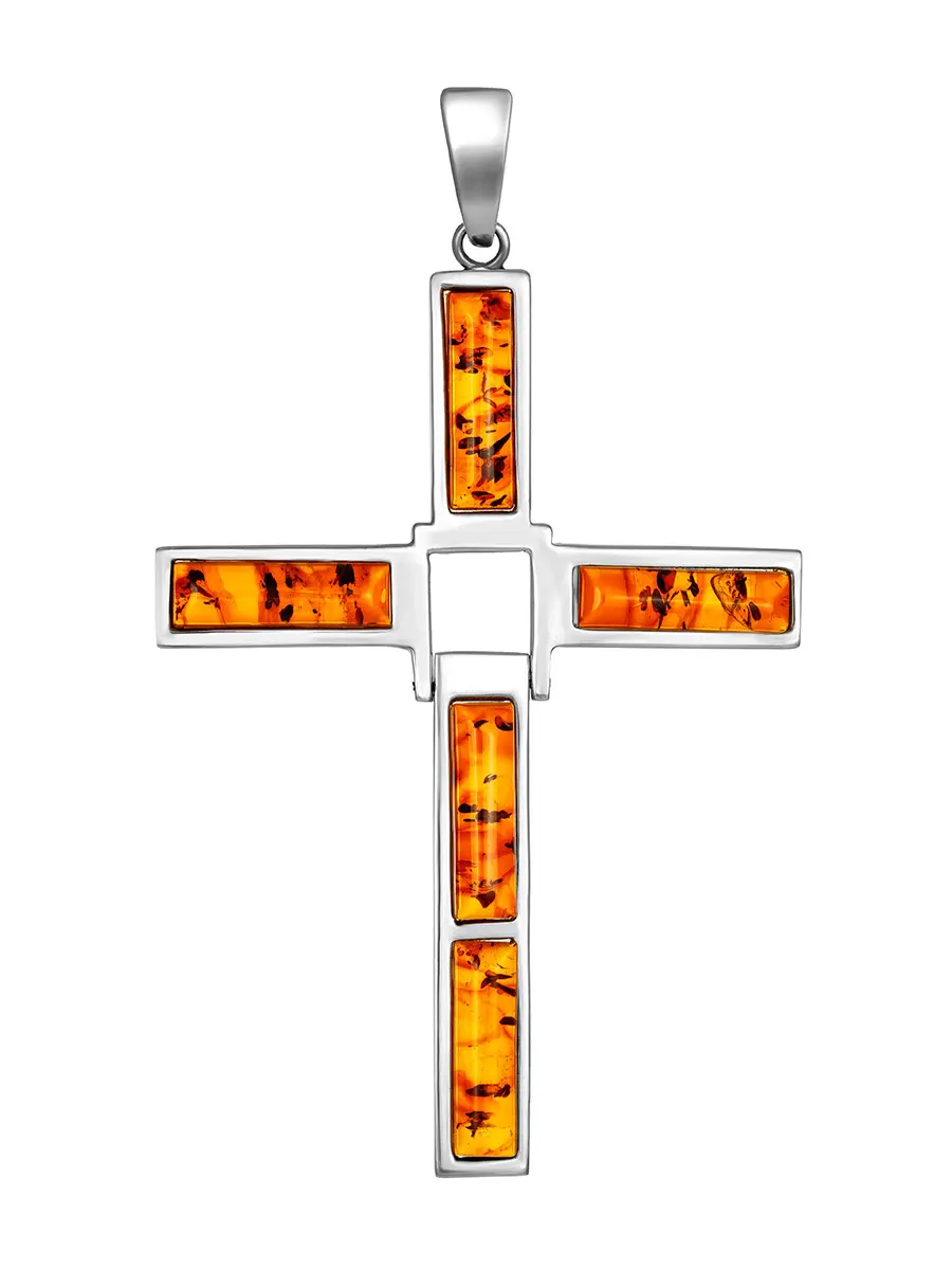 картинка Оригинальный необычный крест из натурального янтаря в онлайн магазине