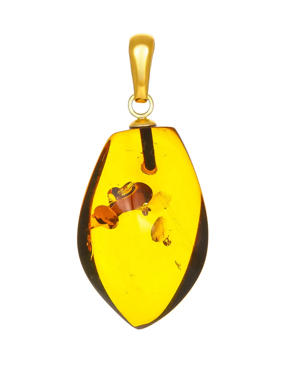 картинка Небольшой кулон из натурального балтийского янтаря с красивой текстурой в онлайн магазине