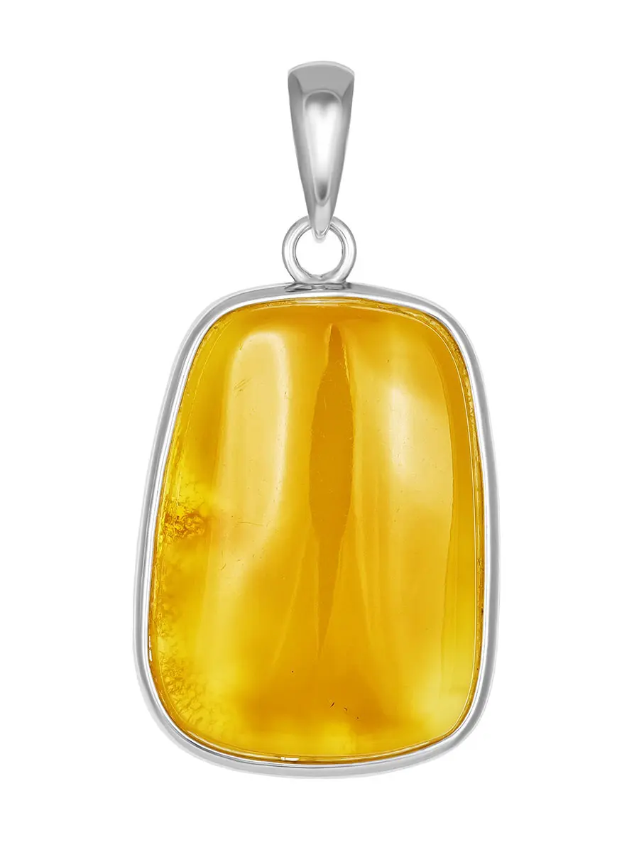 картинка Кулон из натурального цельного янтаря медового цвета в онлайн магазине