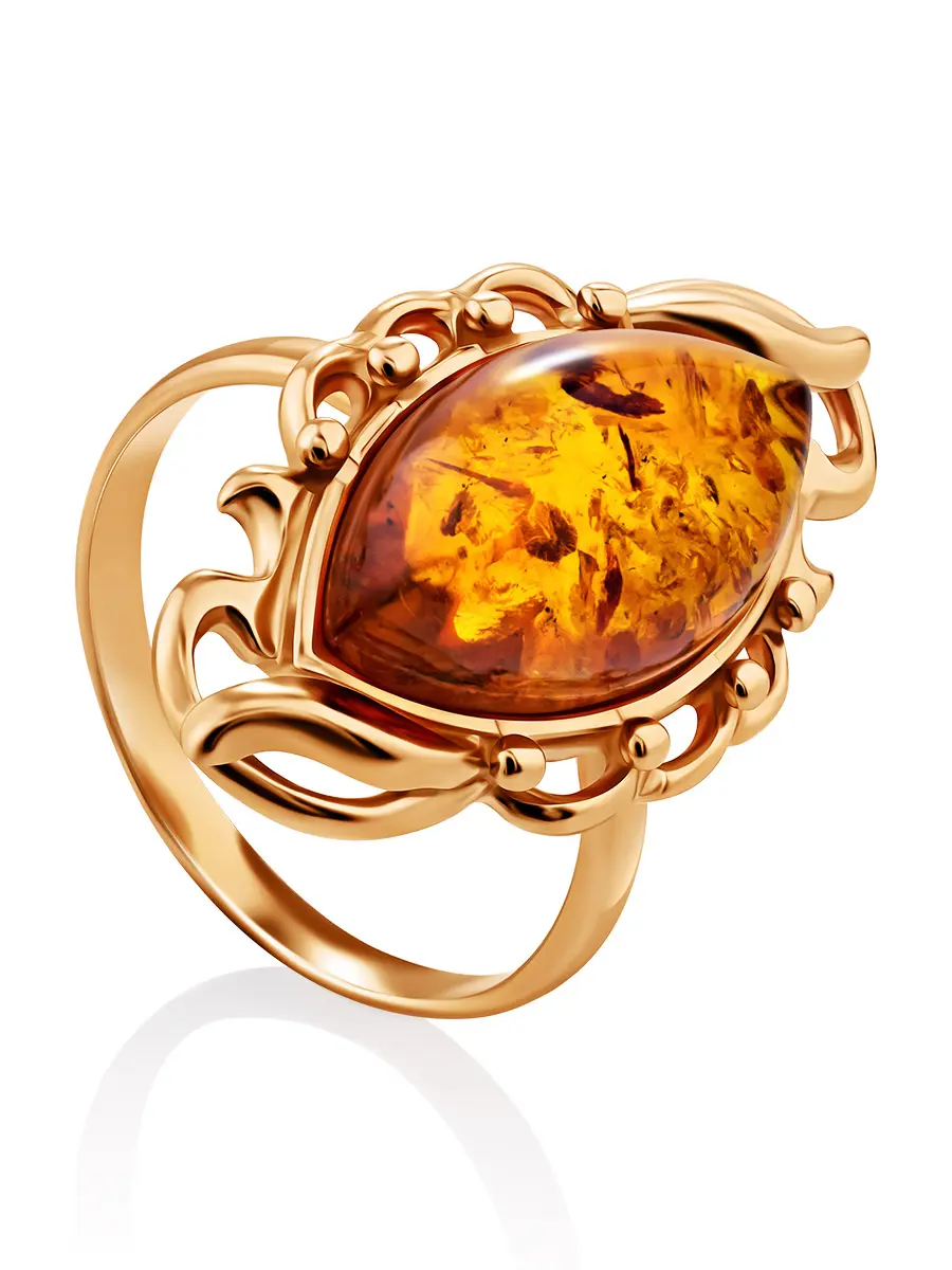 картинка Красивое кольцо в ажурной оправе «Жар Птица» в онлайн магазине