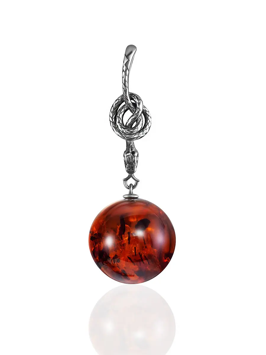 картинка Изысканный притягательный кулон «Эдем» с коньячным янтарём в онлайн магазине