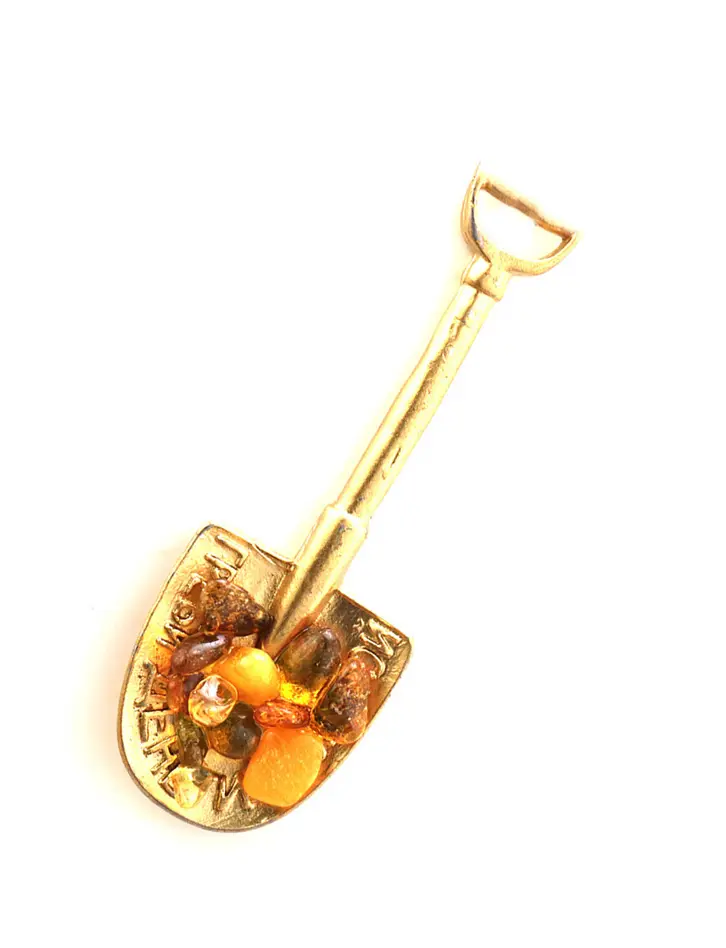 картинка Сувенир-талисман для кошелька с балтийским янтарём «Кошельковая лопата» в онлайн магазине