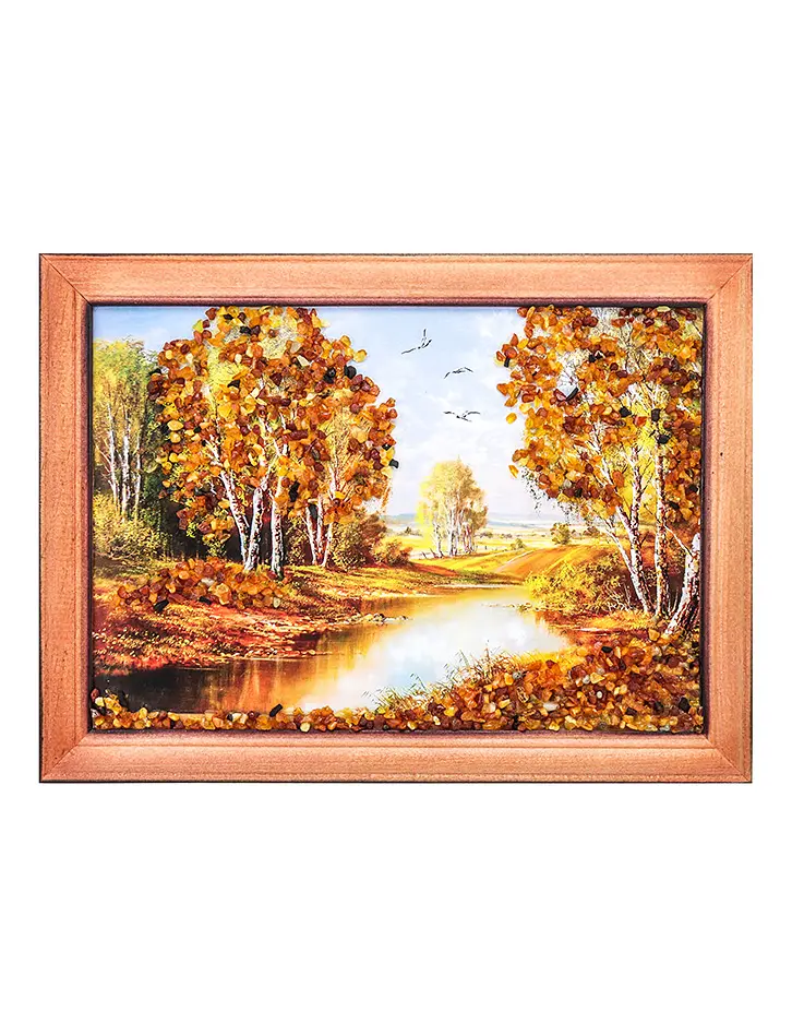 картинка Горизонтальная картина с янтарём «Река» среднего формата в онлайн магазине