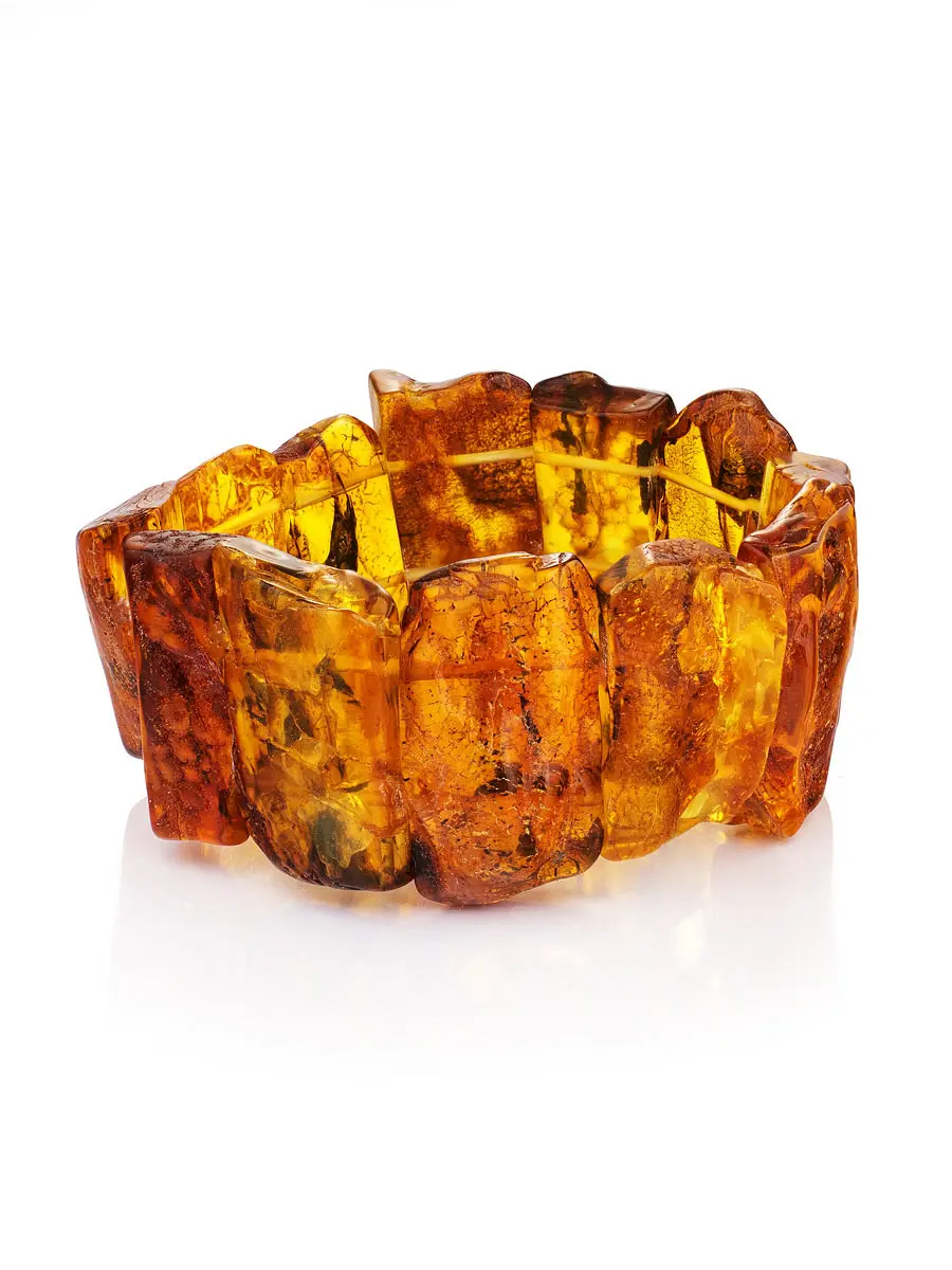 картинка Браслет из натурального цельного янтаря «Помпеи» с лечебным эффектом в онлайн магазине