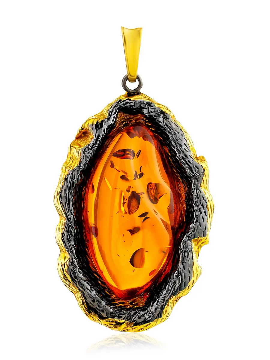 картинка Яркая крупная подвеска из натурального янтаря «Версаль» в онлайн магазине