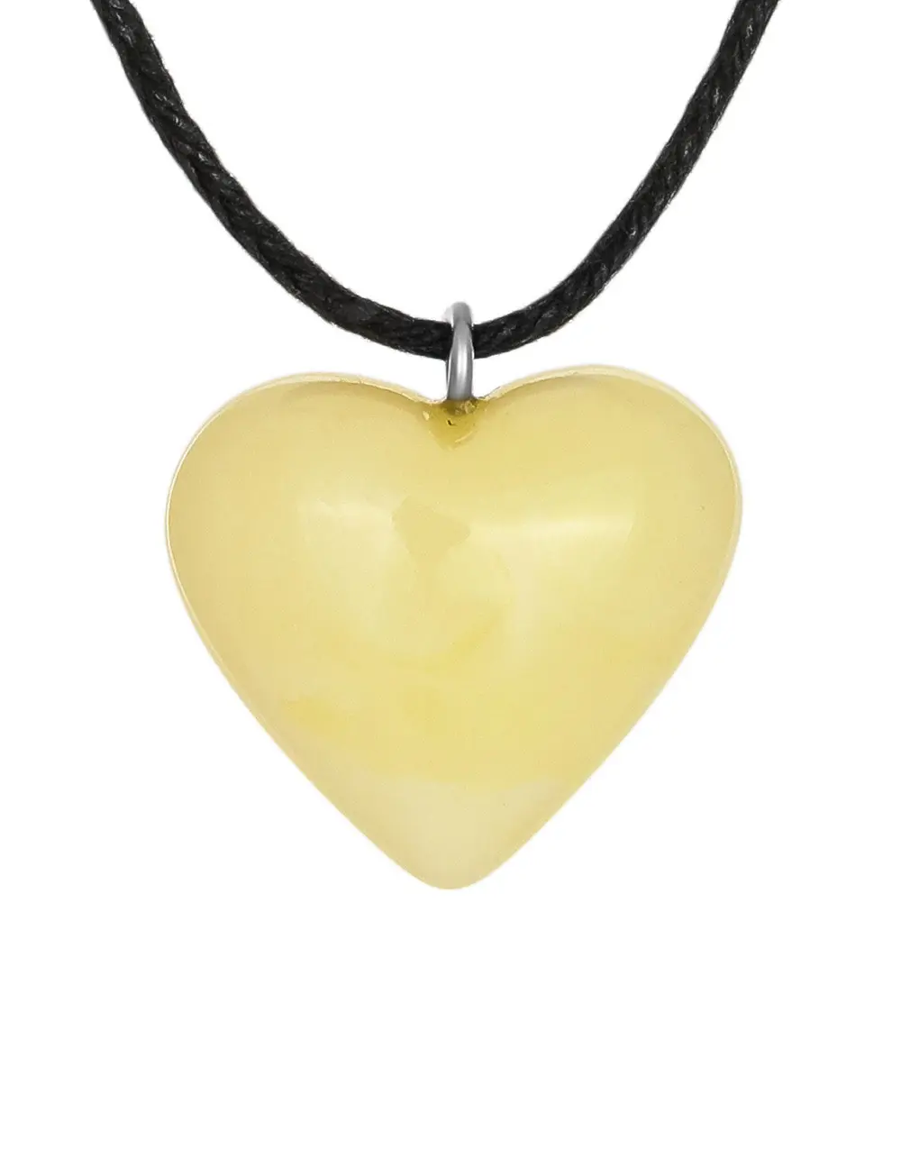 картинка Нежное сердечко из натурального янтаря с пейзажной текстурой в онлайн магазине