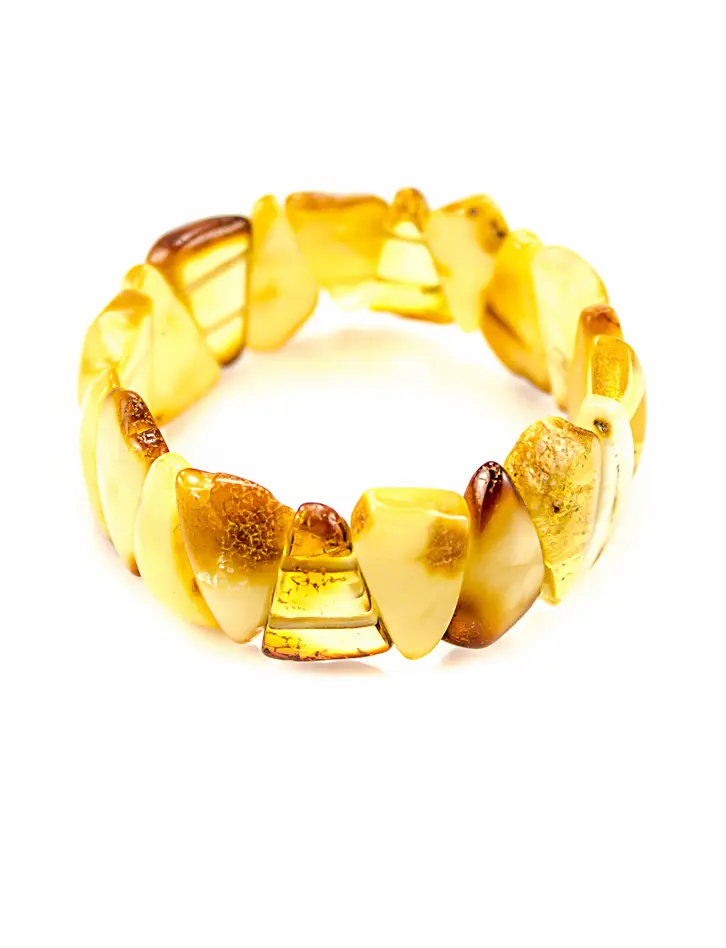картинка Матовый браслет из натурального янтаря «Треугольники» в онлайн магазине