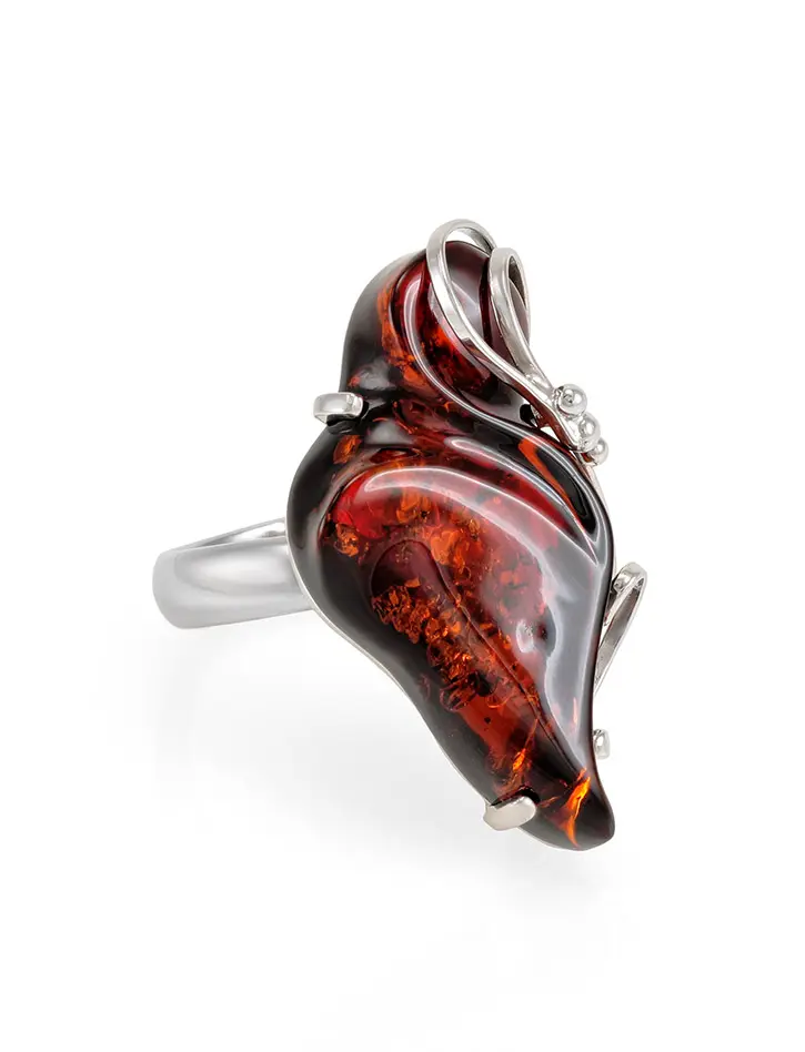 картинка Роскошное кольцо с натуральным янтарём «Риальто» в онлайн магазине