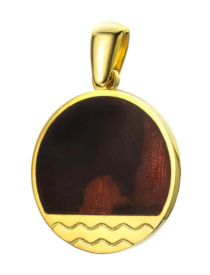 картинка Оригинальный кулон из янтаря вишнёвого цвета «Монако». Янтарь® в онлайн магазине