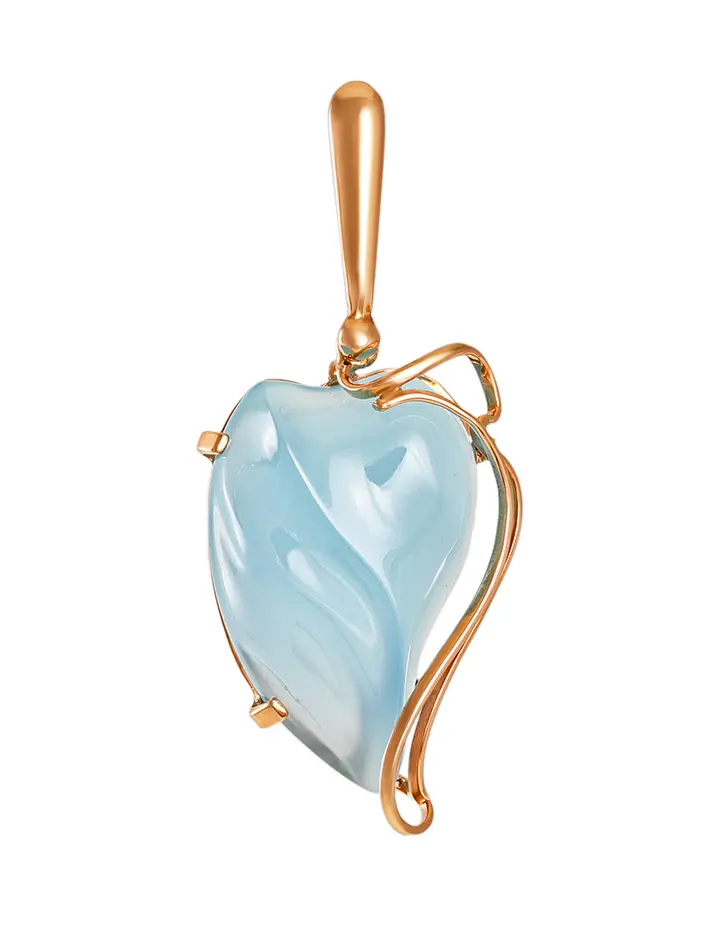 картинка Кулон из золота с нежно-голубым халцедоном «Серенада» в онлайн магазине
