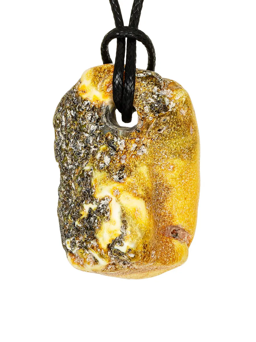 картинка Фигурная подвеска природной формы из медового янтаря в онлайн магазине
