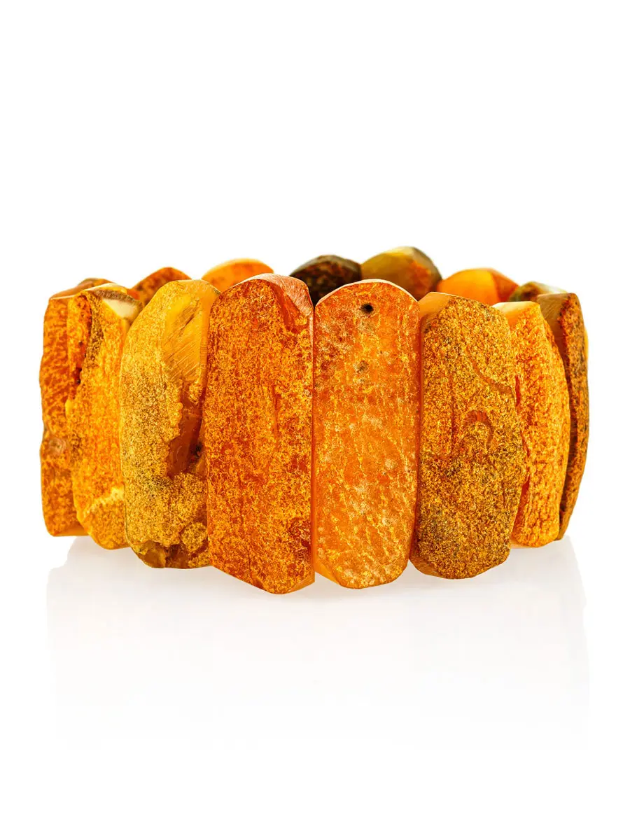 картинка Живописный браслет «Помпеи» из цельного янтаря с красивой текстурой в онлайн магазине