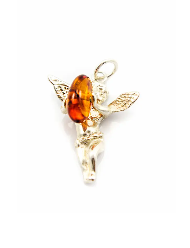 картинка Подвеска с натуральным янтарем «Ангел» в онлайн магазине