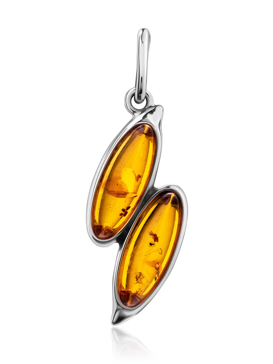 картинка Кулон из натурального коньячного янтаря «Барселона» в онлайн магазине