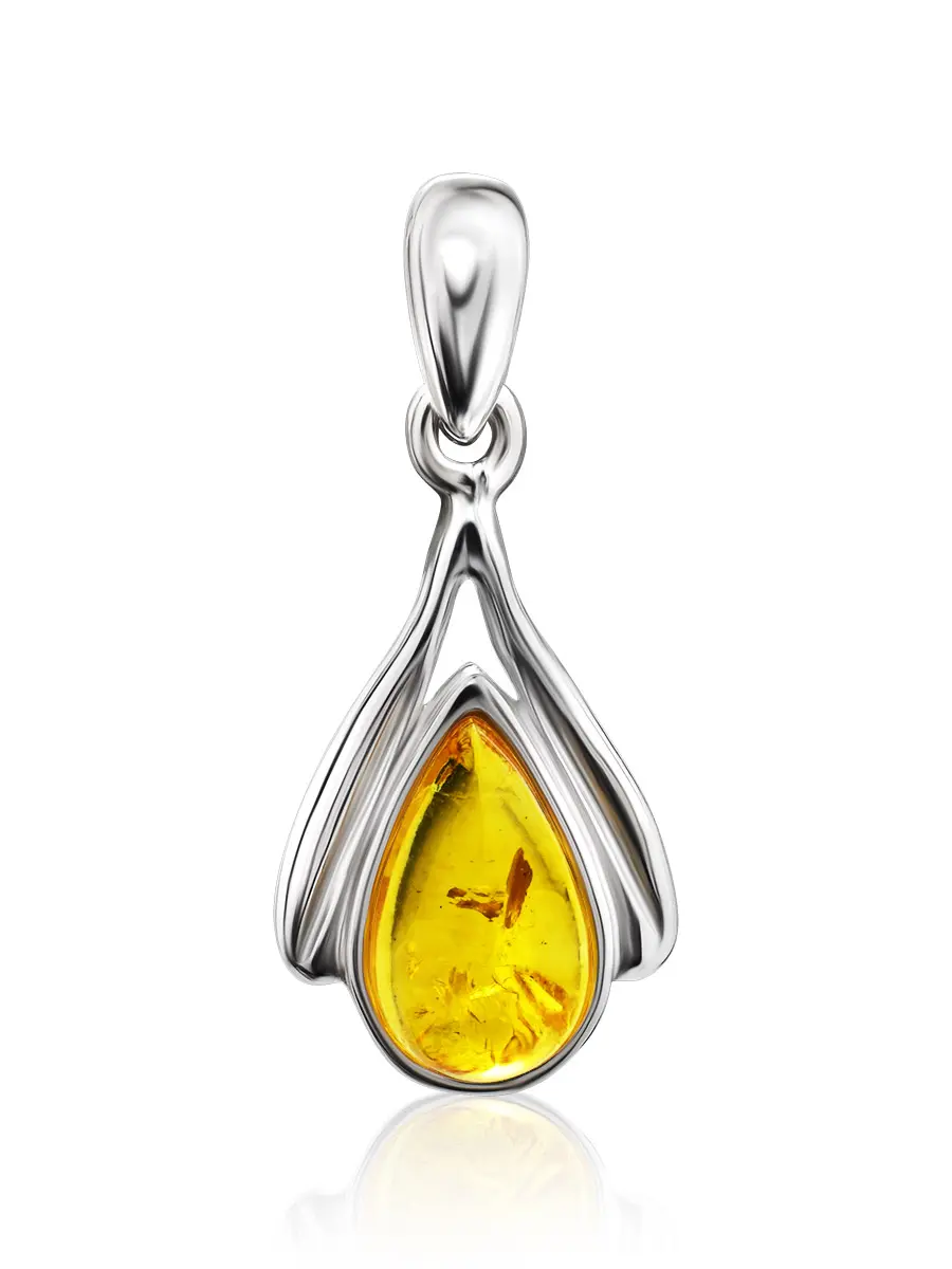 картинка Небольшой кулон «Гермия» из янтаря золотистого цвета в онлайн магазине