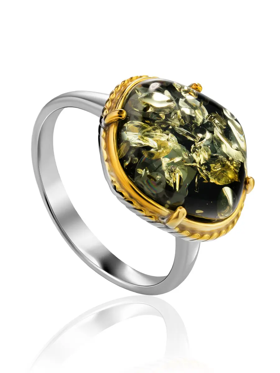 картинка Элегантное кольцо «Пульхерия» из натурального янтаря в онлайн магазине