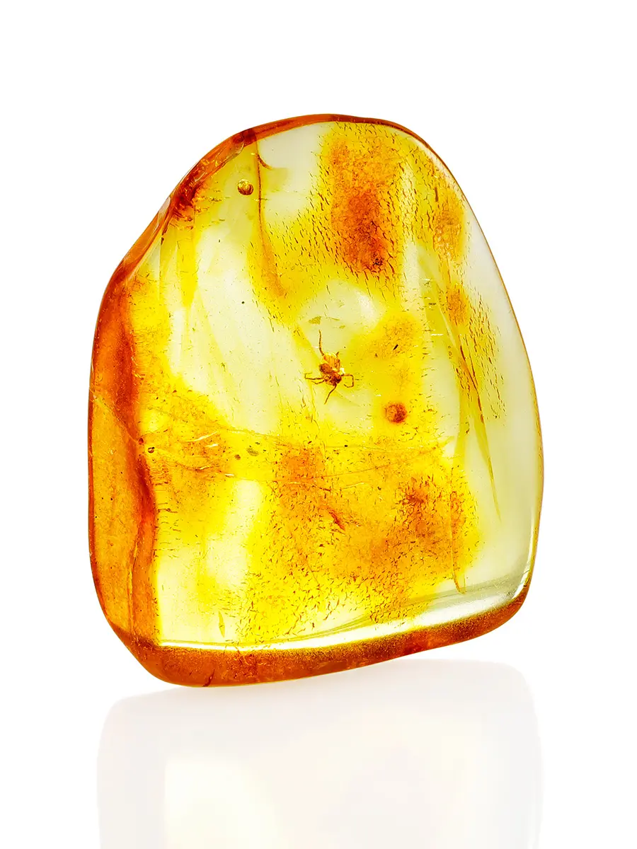 картинка Сувенирный полупрозрачный янтарь с инклюзом «Паучок» в онлайн магазине