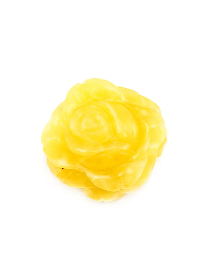 картинка Резьба из натурального янтаря «Роза медовая крупная» в онлайн магазине