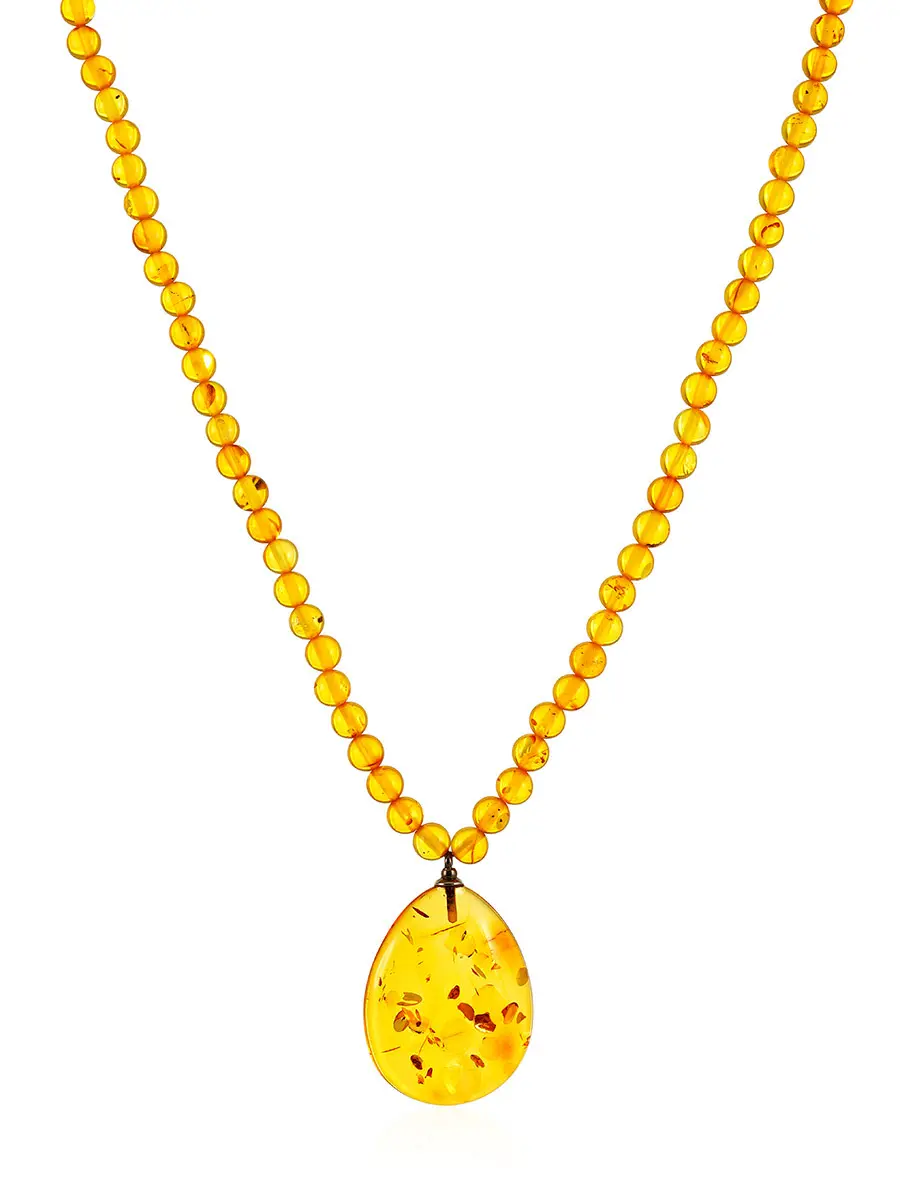 картинка Ожерелье из натурального балтийского янтаря ярко-лимонного цвета «Лаура» в онлайн магазине