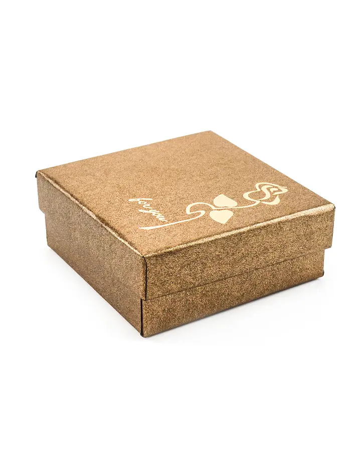картинка Подарочная коробочка 70х70х28 мм бронзовая металлик надписью в онлайн магазине