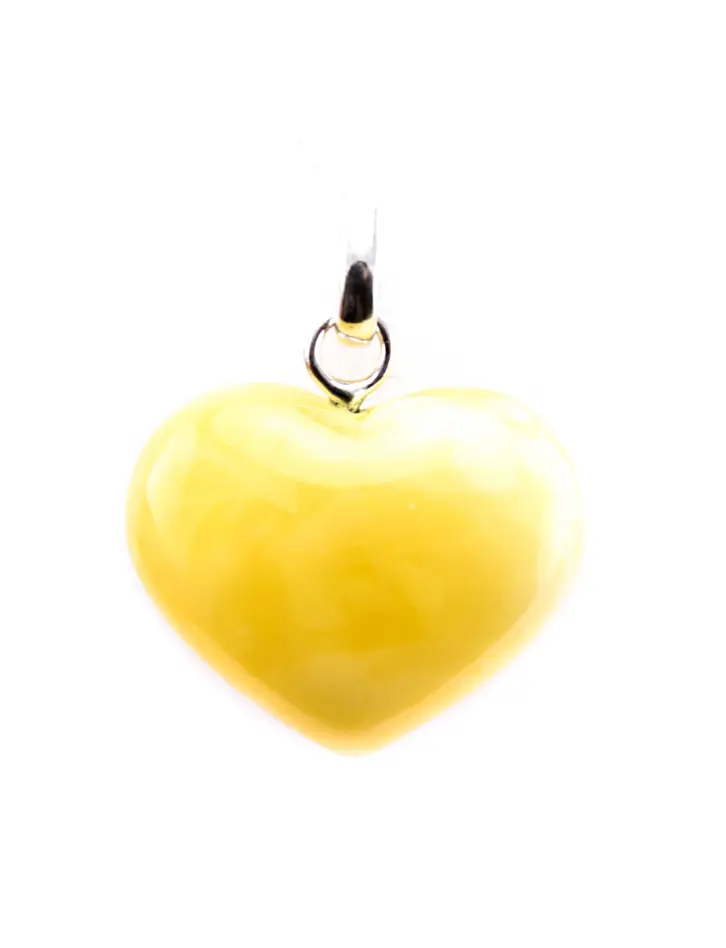 картинка Кулон-сердце из балтийского янтаря медового цвета в онлайн магазине