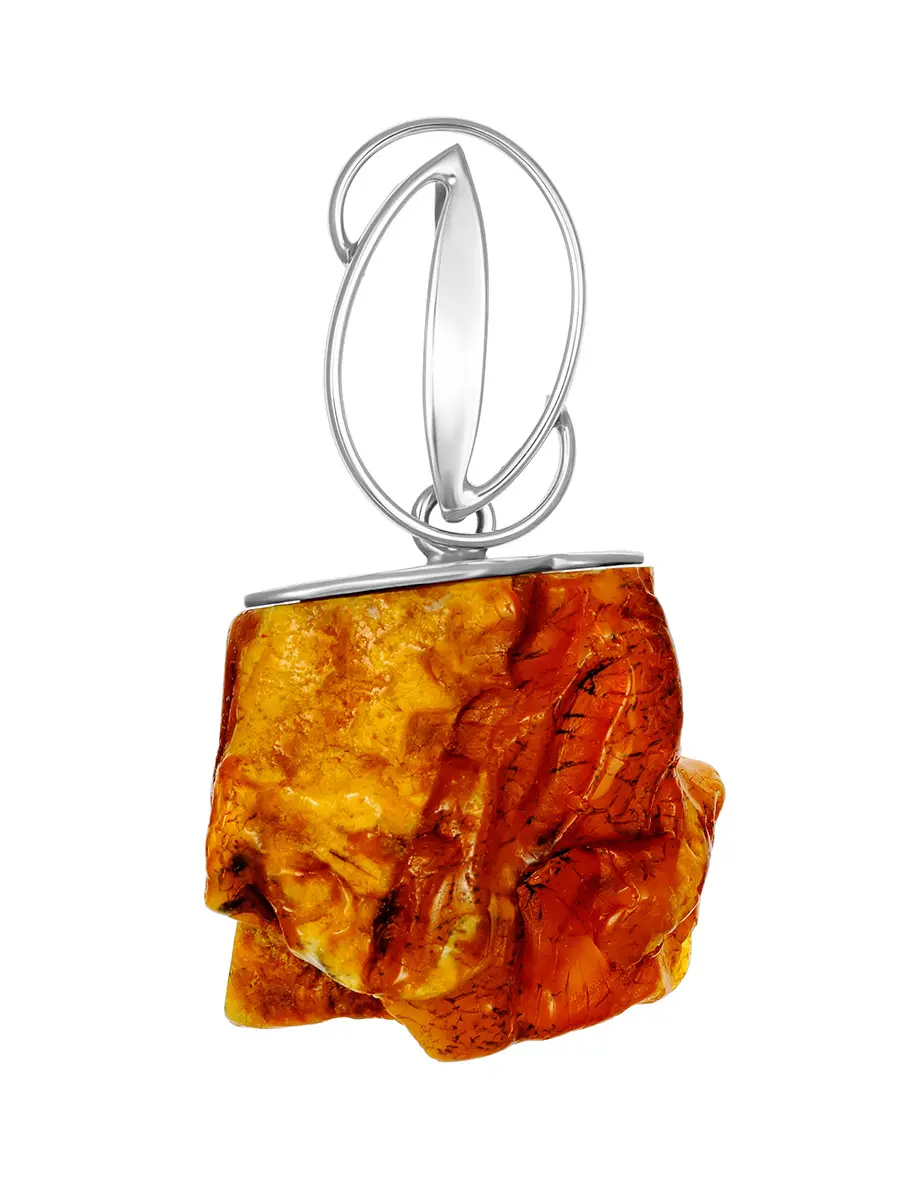 картинка Подвеска из натурального цельного янтаря природной формы с корочкой в онлайн магазине