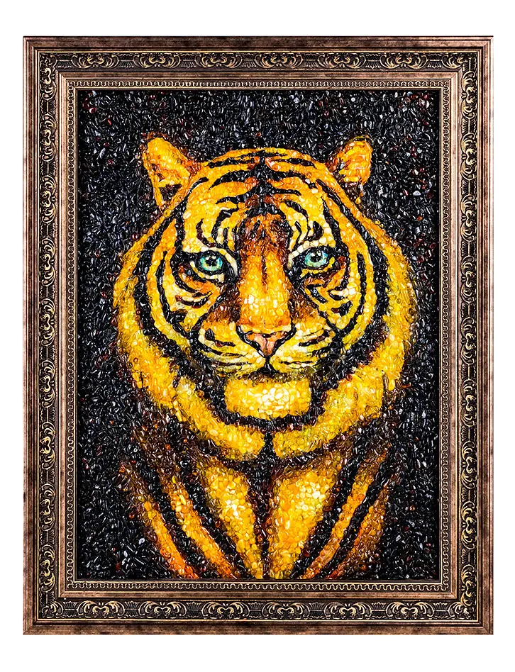 картинка Картина «Тигр» из натурального янтаря в онлайн магазине