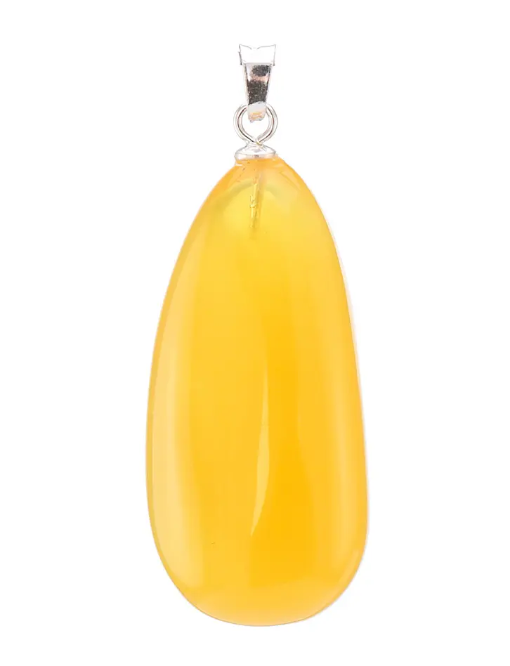 картинка Кулон в форме капельки из насыщенного медового полупрозрачного янтаря в онлайн магазине