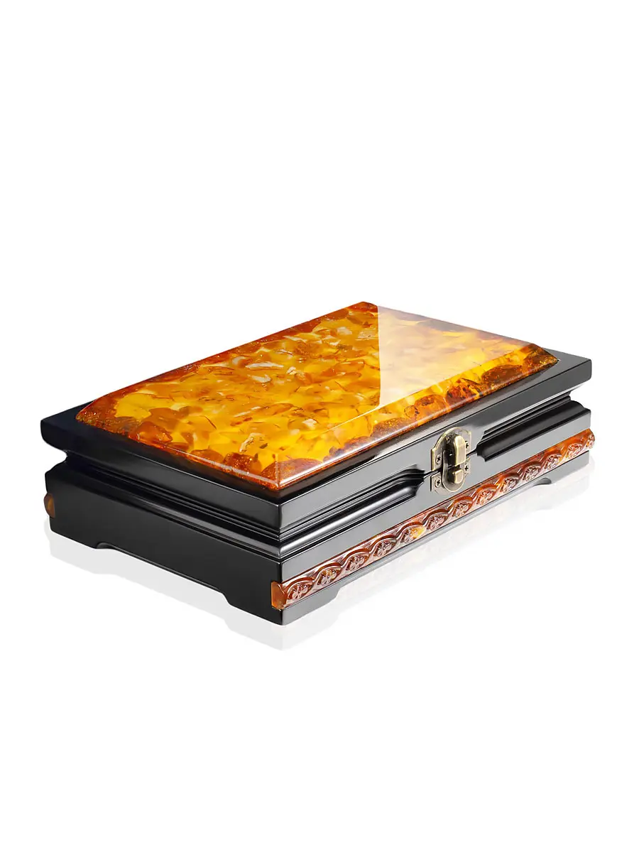 картинка Набор для игры в домино из дерева и янтаря: шкатулка и костяшки в онлайн магазине