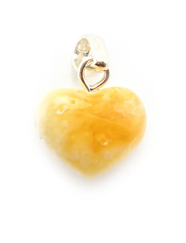 картинка Кулон-сердце из натурального светло-медового янтаря в онлайн магазине