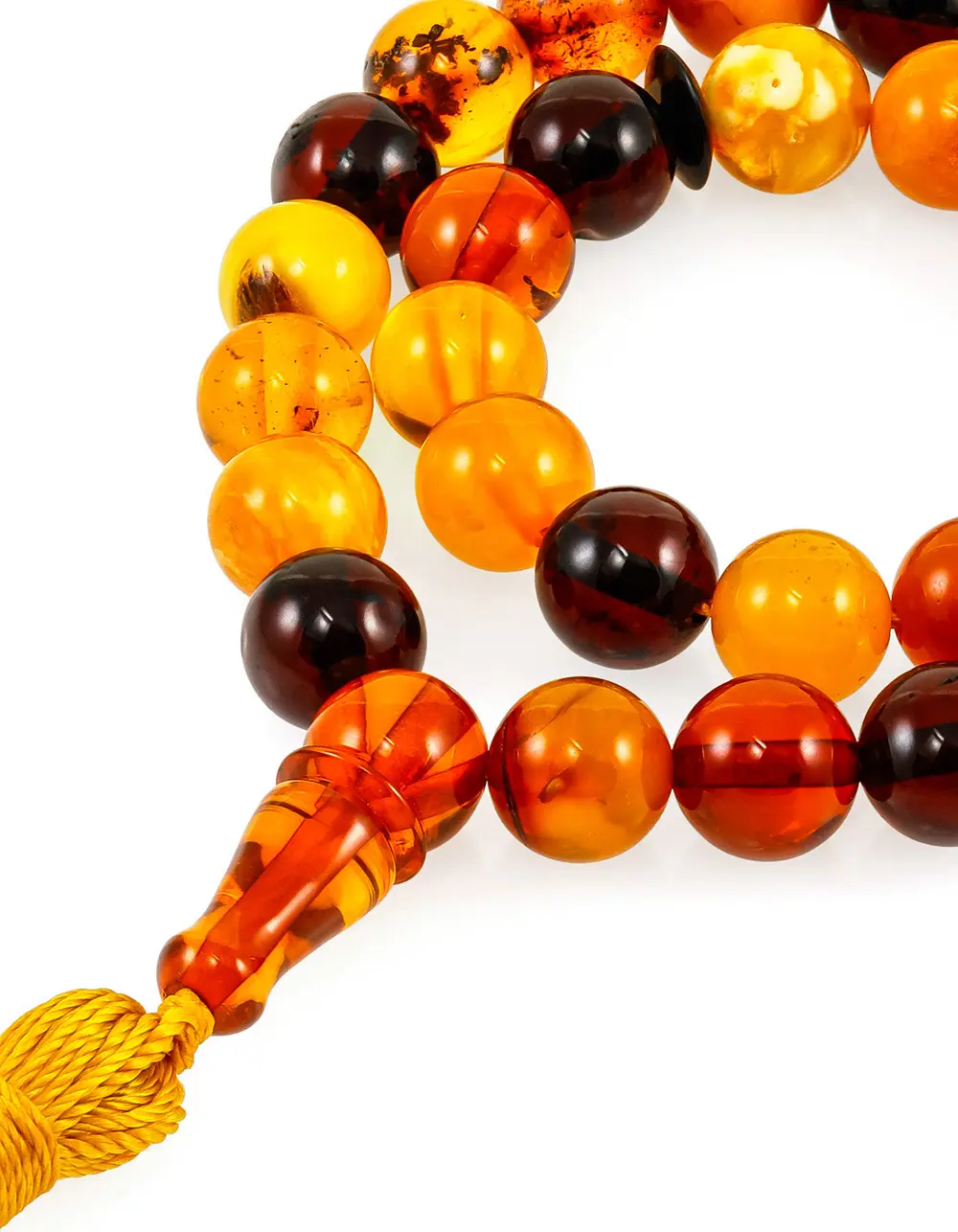картинка Чётки из натурального янтаря в форме шаров — символ внутренней силы  в онлайн магазине