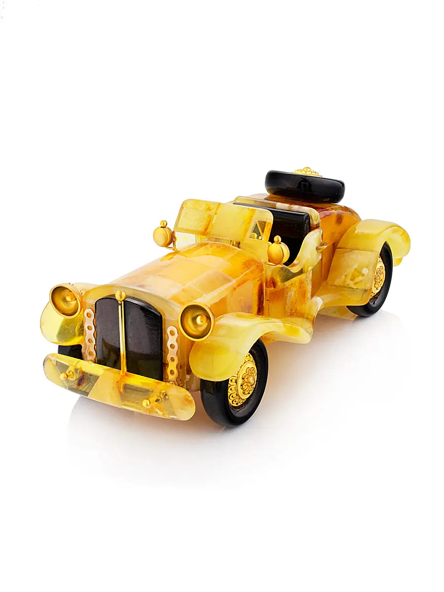 картинка Модель ретро-автомобиля из янтаря медового цвета в онлайн магазине