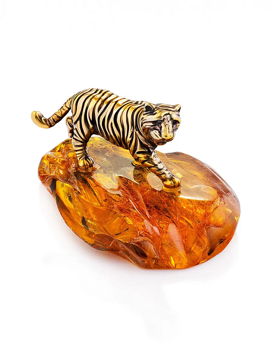 картинка Сувенир из натурального янтаря «Тигр» в онлайн магазине