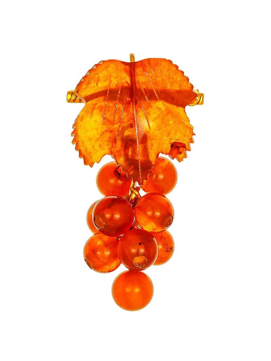 картинка Винтажная брошь «Виноград» из янтаря в онлайн магазине