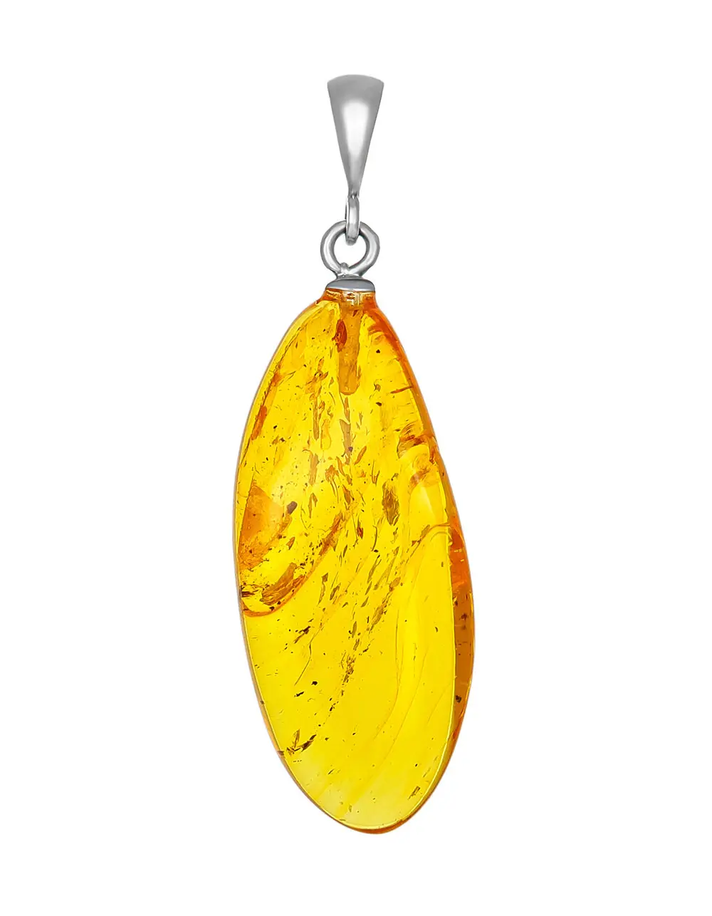 картинка Яркая подвеска из натурального янтаря золотистого оттенка в онлайн магазине