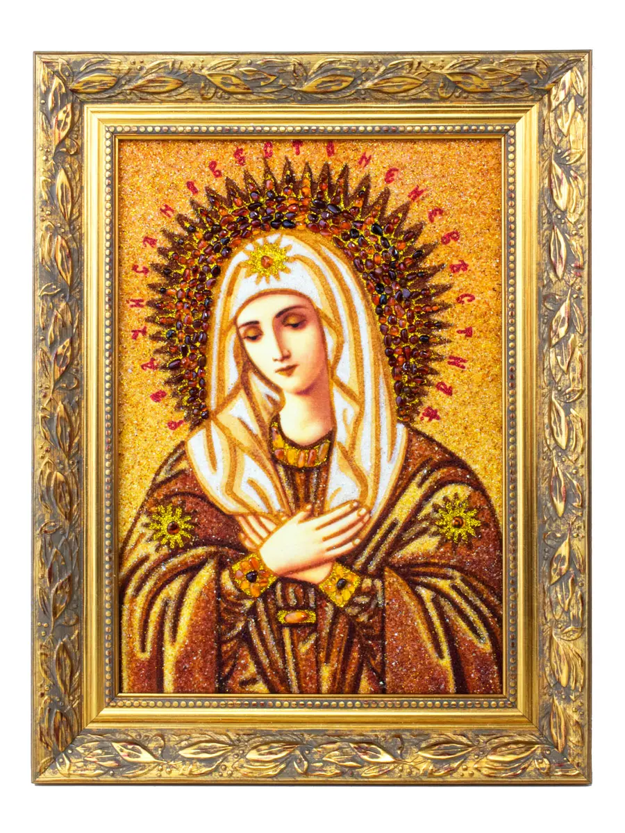 картинка Икона Божией Матери «Умиление» из натурального балтийского янтаря в онлайн магазине