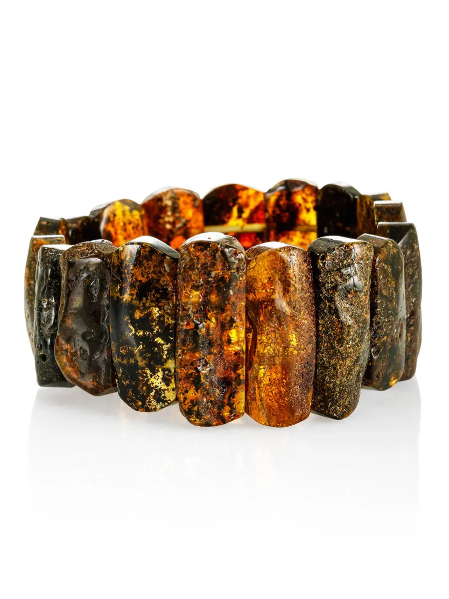 картинка Объёмный браслет «Помпеи» из натурального балтийского янтаря в онлайн магазине