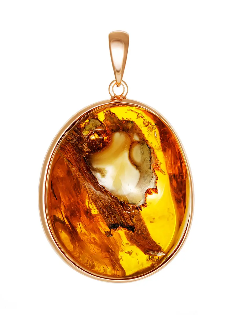 картинка Роскошный кулон из цельного янтаря с природной текстурой в онлайн магазине