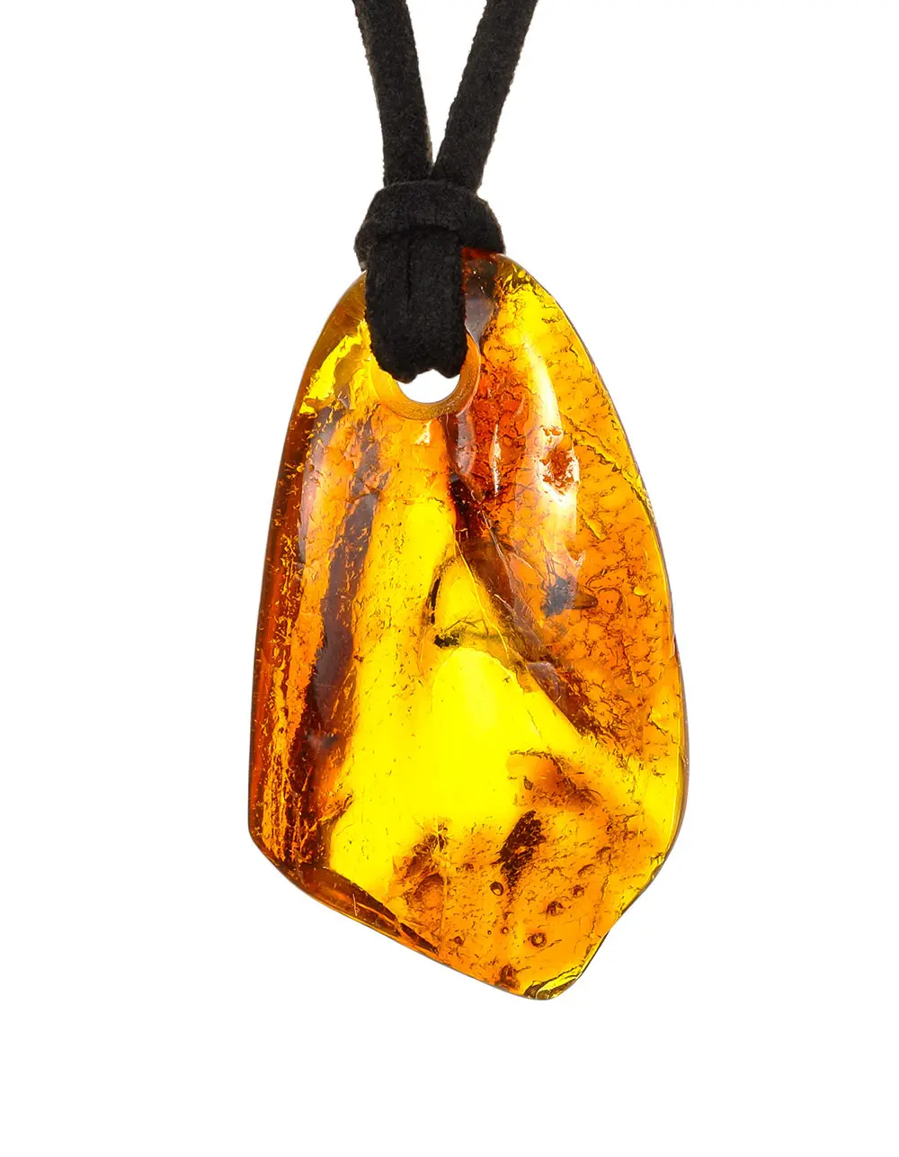 картинка Небольшая подвеска из натурального балтийского янтаря с природной текстурой в онлайн магазине