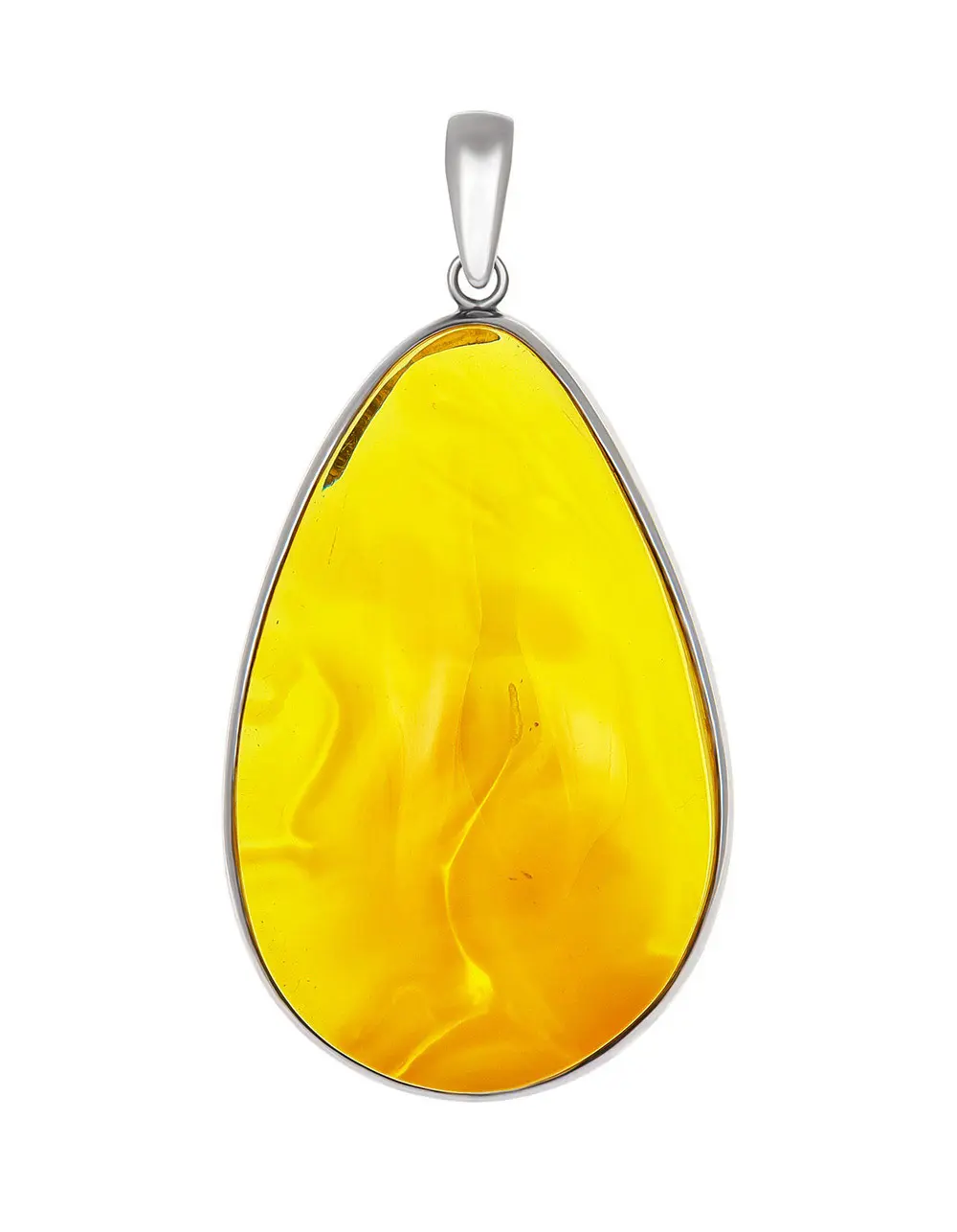картинка Крупная подвеска-капля из натурального полупрозрачного янтаря в онлайн магазине