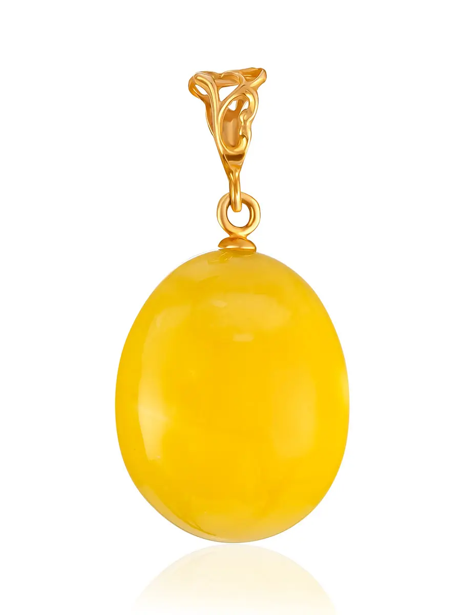 картинка Роскошный объёмный кулон из медового янтаря в онлайн магазине