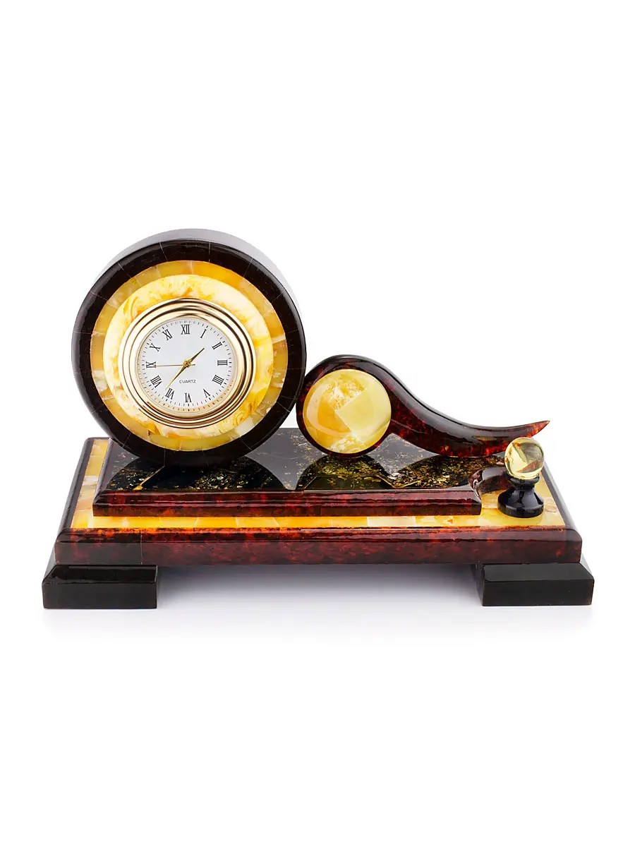 картинка Небольшие настольные часы из натурального балтийского янтаря в онлайн магазине