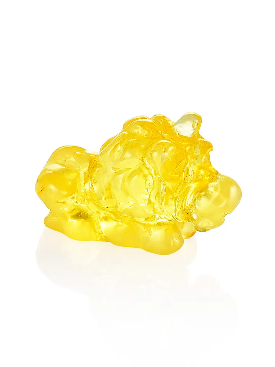 картинка Миниатюрная резная фигурка «Лев» из лимонного янтаря в онлайн магазине