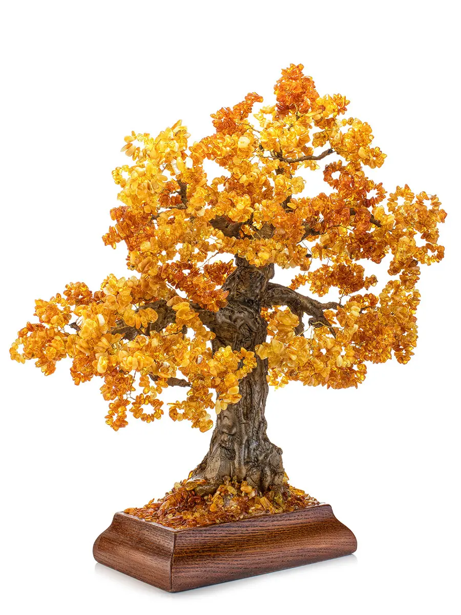 картинка Эффектное денежное дерево с натуральным балтийским янтарём в онлайн магазине