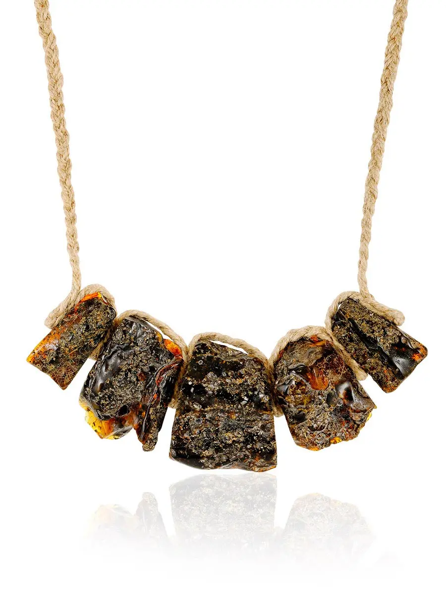 картинка Ожерелье «Помпеи» из натурального цельного янтаря с лечебным эффектом в онлайн магазине