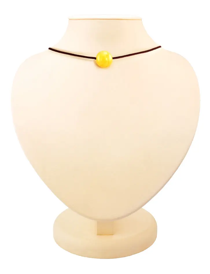 картинка Чокер с натуральным цельным балтийским янтарём медового цвета в онлайн магазине